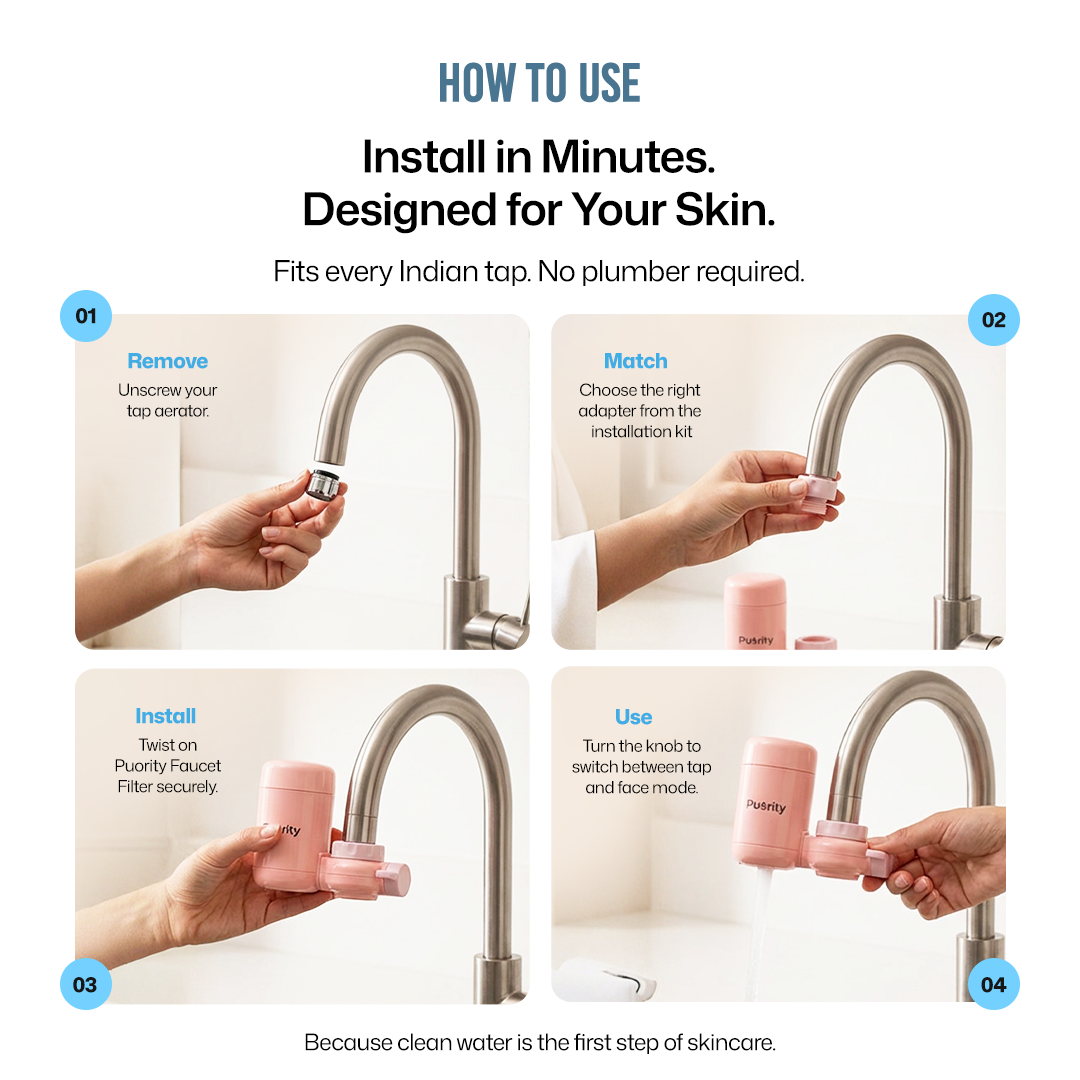 Puority Beauty Faucet Filter for Chlorinated and Hard Water